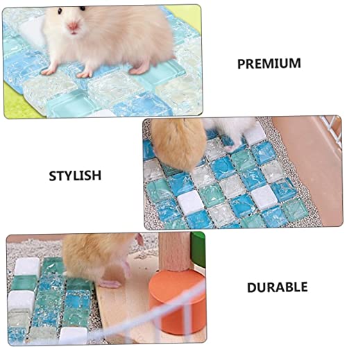 HIAKDOFT 2 Stück Kühlmatte für Kleintiere Glatte Oberfläche und Komfortabel Sicher für Hamster Kaninchen Meerschweinchen Fördert Erholsamen Schlaf für Zuhause und Reisen von HIAKDOFT