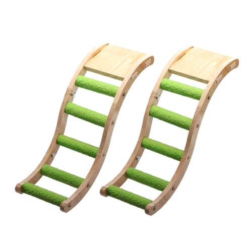 HIAKDOFT 2 Stück Parrot Wood Ladder Teiliges Kletterspielzeug aus Holz für Wellensittiche und Nymphensittiche Robustes Vogelkäfig Zubehör zur Krallenpflege und Geistigen Stimulation von HIAKDOFT