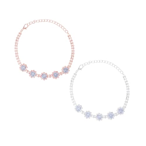 HIAKDOFT 2 Stück Verstellbare Halskette mit Strasssteinen für Katzen und Hunde und Langlebige Haustier in Silber und Roségold Schmuck Accessoire für Stilbewusste Tiere HIAKDOFT 2 Stück Verstellbare Halskette mit Strasssteinen für Katzen und Hunde und Langlebige Haustier in Silber und Roségold Schmuck Accessoire für Stilbewusste Tiere von HIAKDOFT