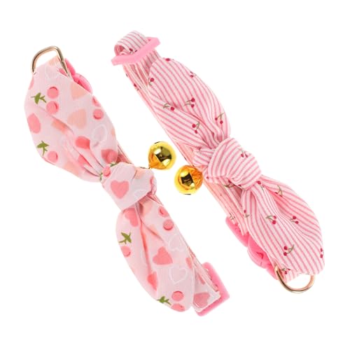 HIAKDOFT 2 Stück Verstellbares Katzenhalsband mit Glocke und Abnehmbarer Baumwoll Schleife Breakaway Sicherheitsverschluss Niedliches Hasenohren Design für Kleine Katzen und Hunde HIAKDOFT 2 Stück Verstellbares Katzenhalsband mit Glocke und Abnehmbarer Baumwoll Schleife Breakaway Sicherheitsverschluss Niedliches Hasenohren Design für Kleine Katzen und Hunde von HIAKDOFT