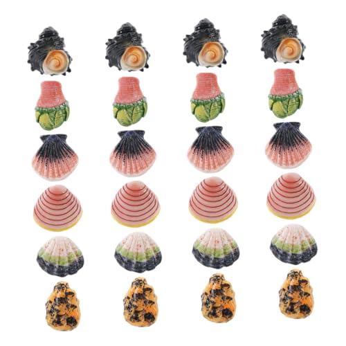 HIAKDOFT 24 Stück Teiliges Mini Resin-Muschel- Naturnahe Kleine Konchenschalen Fischfreundliche Aquarien-deko Vielseitige Tank-Ornamente für Aquarium Terrarienlandschaft von HIAKDOFT