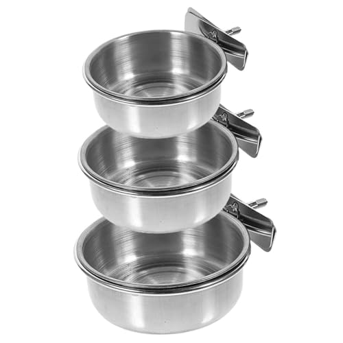 HIAKDOFT 3 Stück Edelstahl Vogelfutternapf für Papageien und Sittiche Hängende Futter Wasserschalen für Vogelkäfig Vielseitig für Wellensittiche Nymphensittiche und Andere Kleintiere HIAKDOFT 3 Stück Edelstahl Vogelfutternapf für Papageien und Sittiche Hängende Futter Wasserschalen für Vogelkäfig Vielseitig für Wellensittiche Nymphensittiche und Andere Kleintiere von HIAKDOFT