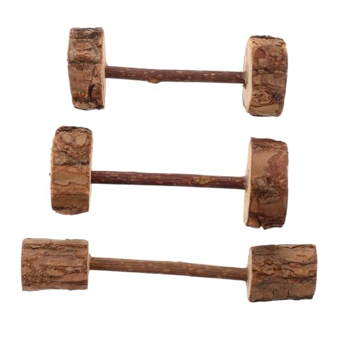 HIAKDOFT 3 Stück Teiliges Katzen kauspielzeug aus Holz Handgefertigte Doppel Dummy Sticks mit Katzenminze Zahnpflegendes Katzenspielzeug für Kitten und Kleine Katzen Stilvolle Auswahl von HIAKDOFT