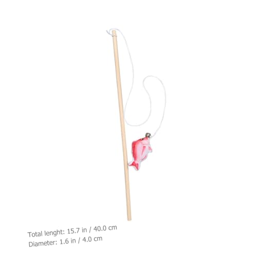 HIAKDOFT 3 Stück Teiliges Katzenspielzeug Katzenangel mit Glocken Interaktives Kitten Teasing Rods für Zuhause Langlebige und Sichere Holzstäbe mit Minzduft für Gesundes Zufällige Farbe von HIAKDOFT