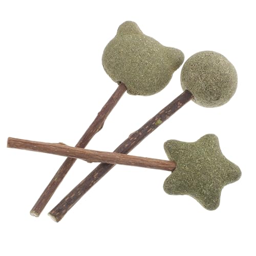 HIAKDOFT 3 Stück Teiliges Katzenspielzeug mit Katzenminze Essbarem Kauspielzeug und Zahnpflege Sticks Leicht und Interaktiv für Kätzchen und Katzen Fördert Aktivität und Natürliche von HIAKDOFT