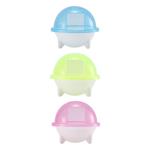 HIAKDOFT 3 Stück Teiliges Transparentes Hamster sandbad mit Abnehmbarem Behälter Rutschfestem Boden und Auslaufsicherem Design für Kleine Nager Wie Hamster Mäuse und Andere Kleintiere von HIAKDOFT