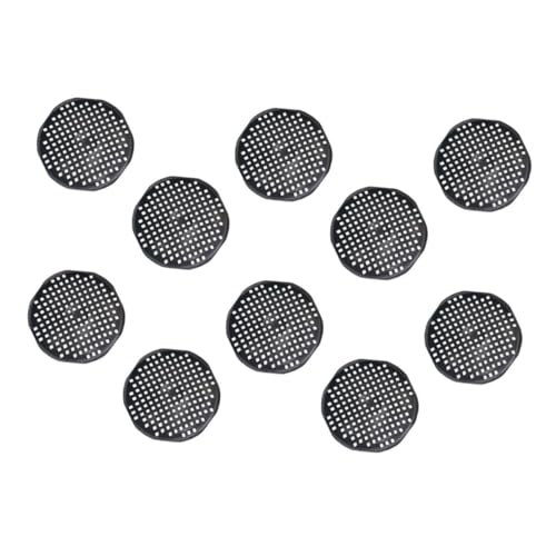 HIAKDOFT 30 Stück Bodenlochbecken Pflanzenzwiebelwasser Stecker Tür Abfluss Bonsai-topfmatte Mesh Außen Runden Topf-mesh-pad Korb Entwässerungsmaschen-lochsieb Behälter Black Plastik von HIAKDOFT