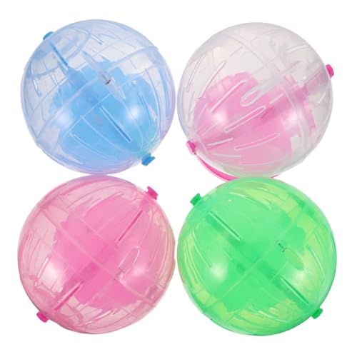 HIAKDOFT 4 Stück Hamster Laufrad Silent Wheel Geräuscharmes Kleintier Sportspielzeug mit Geräumigem Innenraum rutschfest Geeignet für Hamster Ratten Zwerghamster und Rennmäuse von HIAKDOFT