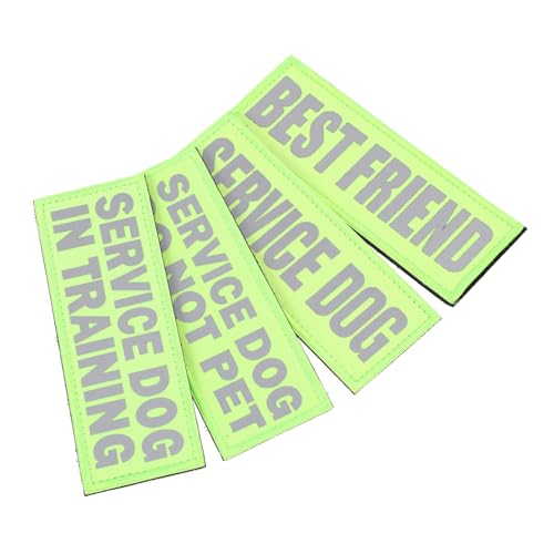 HIAKDOFT 4 Stück Professionelle Reflektierende Service Hundepatches Teiliges aus Verschleißfestem Nylon für Haustiergeschirre Atmungsaktiv und Hautfreundlich für Täglichen Gebrauch und HIAKDOFT 4 Stück Professionelle Reflektierende Service Hundepatches Teiliges aus Verschleißfestem Nylon für Haustiergeschirre Atmungsaktiv und Hautfreundlich für Täglichen Gebrauch und von HIAKDOFT