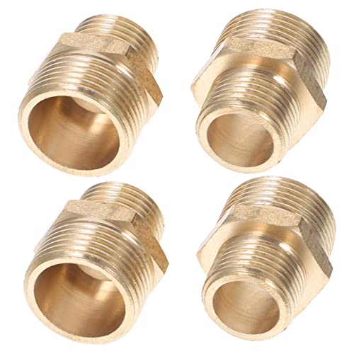 HIAKDOFT 4 Stück Reduzierstück Aus Messing Schlauchadapter Schnellkupplungen Für Gartenschläuche Schnellkupplung Für Gartenschläuche 3/4 Bis 1/2 Reduzierstück Wasserschlauch Adapter Golden von HIAKDOFT