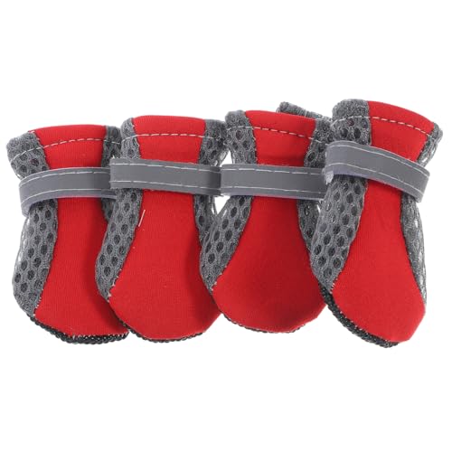HIAKDOFT 4 Stück Teiliges Atmungsaktive Hundeschuhe mit Rutschfestem Schutz Verstellbar und Bequem Leichte Pfotenschoner für Kleine Hunde für Spaziergänge und Outdoor aktivitäten HIAKDOFT 4 Stück Teiliges Atmungsaktive Hundeschuhe mit Rutschfestem Schutz Verstellbar und Bequem Leichte Pfotenschoner für Kleine Hunde für Spaziergänge und Outdoor aktivitäten von HIAKDOFT