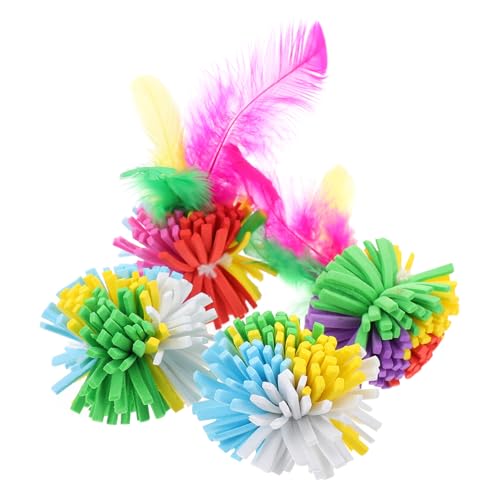 HIAKDOFT 4 Stück Teiliges Katzenspielzeug Bunte Eva kratzbälle mit Federn Interaktives für Katzen Indoor Beschäftigung und Jagdtrieb HIAKDOFT 4 Stück Teiliges Katzenspielzeug Bunte Eva kratzbälle mit Federn Interaktives für Katzen Indoor Beschäftigung und Jagdtrieb von HIAKDOFT