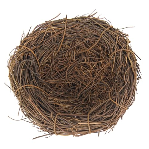 HIAKDOFT 6 Stück Künstliche Rattan Vogelnester Handgefertigt Natürliche Deko Vogelhäuschen für Garten Fenster DIY Basteln Fotorequisiten von HIAKDOFT