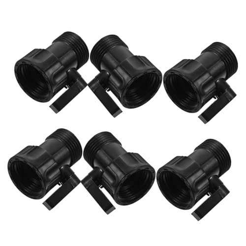 HIAKDOFT 6 Stück Schlauchabsperrventil Fluss Kontrolle Bausatz schließen Spule bewässerungssystem zubehör gartenschlauch Reparatur Ventilkonverter wasserschlauch Adapter Wasserventil Black von HIAKDOFT