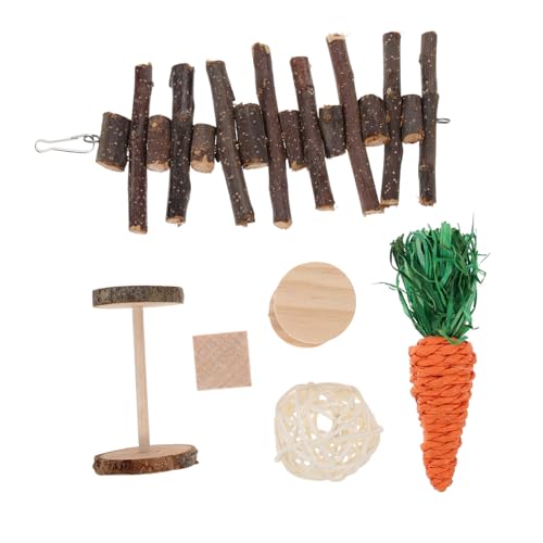HIAKDOFT 6 Stück Teiliges Kleintier Kauspielzeug aus Sicherem Material Zahnpflegend für Hamster Kaninchen und Papageien Langlebig und Spielerisch zur Zahnreinigung im Käfig Geeignet von HIAKDOFT