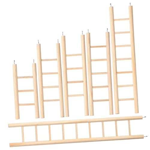 HIAKDOFT 6 Stück Teiliges Vogelkäfig Holzleiter Hängende Vogelleiter für Papageien Wellensittiche Nymphensittiche Kletterspielzeug zur Krallenpflege und Bewegung für Kleine Vögel und HIAKDOFT 6 Stück Teiliges Vogelkäfig Holzleiter Hängende Vogelleiter für Papageien Wellensittiche Nymphensittiche Kletterspielzeug zur Krallenpflege und Bewegung für Kleine Vögel und von HIAKDOFT