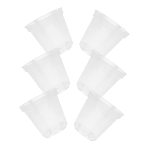HIAKDOFT 6 Stück Transparentes Blumentopf-Set Kindergarten Abfluss Orchideen Blumentöpfe Orchideen-Schlitztopf orchideen Pflege orchideentopf klare Töpfe Orchideentöpfe mit Löchern Plastik von HIAKDOFT