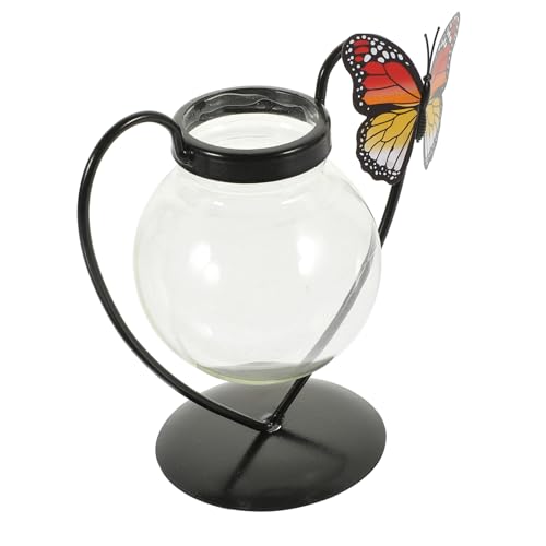 HIAKDOFT Blumentopf Herz Pflanzer Wohnkultur Lebende Pflanzen Drinnen Wachsend Anlage Luftpflanzen Künstlich Kunst Vase Dekorationen Container Sukkulenten Dekorativ Groß Saftig Glas Black von HIAKDOFT