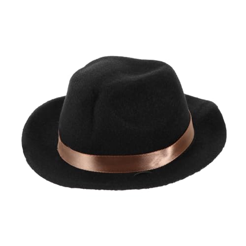 HIAKDOFT Dekorativer Hundehut aus Robustem Material Verstellbare Mini Cowboymütze für Kleine Hunde und Katzen Atmungsaktiv für Partys und Alltag Schwarzes Design von HIAKDOFT