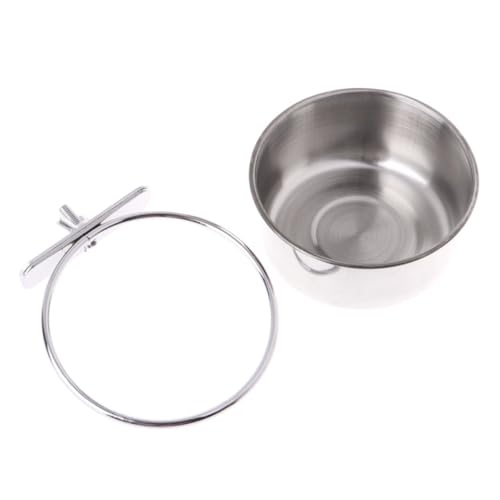 HIAKDOFT Edelstahl Futter Wasserschale für Vögel und Papageien Kleine mit Becherrand Langlebige Leicht zu Reinigende Futterschale für Käfig und Vogelhaltung von HIAKDOFT