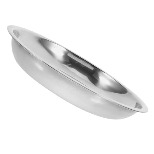 HIAKDOFT Edelstahl Katzennapf Flach und Breit Langlebig Rostfrei Ergonomisch Gestaltet für Katzen Kätzchen Welpen Kleines Haustier Futternapf und Wassernapf Robust und Leicht zu Reinigen von HIAKDOFT