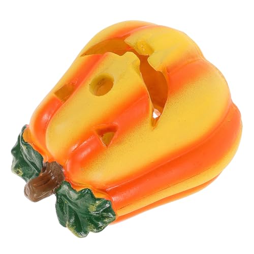 HIAKDOFT Gruseliger Resin Kürbis Unterschlupf für Reptilien und Aquarien Halloween Deko Outdoor Wetterfeste Versteckhöhle für Eidechsen Schildkröten und Bartagamen Garten Accessoire von HIAKDOFT