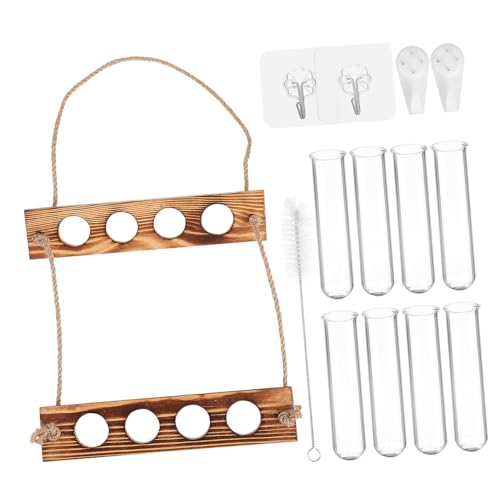 HIAKDOFT Hängende Vermehrungsstation aus mit Röhren und Holzständer Wandmontage mit Haken und Reinigungsbürste Pflanzenterrarium für Wasserpflanzen Pothos Büro und Dekoration HIAKDOFT Hängende Vermehrungsstation aus mit Röhren und Holzständer Wandmontage mit Haken und Reinigungsbürste Pflanzenterrarium für Wasserpflanzen Pothos Büro und Dekoration von HIAKDOFT