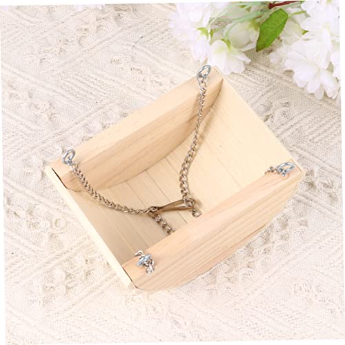 HIAKDOFT Hängendes Holz Kuschelnest mit Kette für Hamster und Papagei Stabiles Schlafschaukel Nest für Kleine Haustiere Sichere Rückzugsmöglichkeit für Käfig und Zuhause Langlebig und von HIAKDOFT