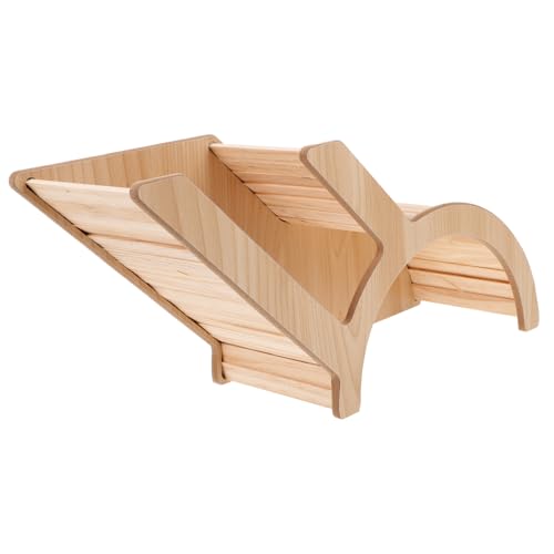 HIAKDOFT Hamster Holzhaus mit Bogen Tunnel Design Sicheres Kauspielzeug und Versteck für Hamster Meerschweinchen Chinchillas und Kleine Nagetiere Langlebiges Käfig Zubehör von HIAKDOFT