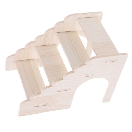 HIAKDOFT Hamster Käfig Holzleiter aus Natürlichem Holz Stabile Kletterleiter für Kleintiere Wie Hamster und Meerschweinchen Einfach zu Montieren Dekoratives für Käfigplattform von HIAKDOFT