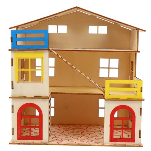 HIAKDOFT Hamster Villa Mehrschichtiges Holzhaus mit Kletterplattform für Zwerghamster Kleintiere Atmungsaktives Versteck für Schlaf und Spiel Stressabbau und Mentale Gesundheit Stöckiges von HIAKDOFT