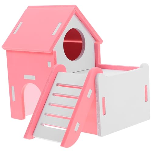 HIAKDOFT Hamsterversteck Haus mit Rampe Bissfestes Multifunktionales Schlaf Versteckhaus für Hamster und Chinchillas Robustes Nest Dekoratives Kleintierzubehör Rosa Großes Modell HIAKDOFT Hamsterversteck Haus mit Rampe Bissfestes Multifunktionales Schlaf Versteckhaus für Hamster und Chinchillas Robustes Nest Dekoratives Kleintierzubehör Rosa Großes Modell von HIAKDOFT