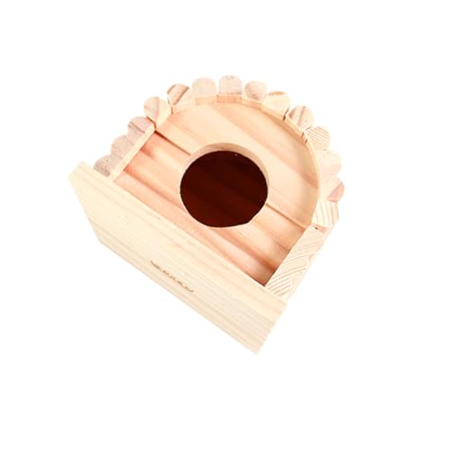 HIAKDOFT Holzhaus für Hamster aus Natürlichem Holz Lackfrei Kleines Versteck mit Rundem Eingang Sicher und Langlebig Geeignet für Hamster Mäuse und Kleine Igel Perfekter Rückzugsort im von HIAKDOFT