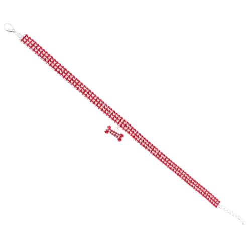 HIAKDOFT Hundehalsband mit Verstellbarer Schnalle und Strahlenden Wasserstrahl Diamanten Langlebiges Komfortables Hundehalsband in Rot Modisches Accessoire für Spaziergänge und Outdoor HIAKDOFT Hundehalsband mit Verstellbarer Schnalle und Strahlenden Wasserstrahl Diamanten Langlebiges Komfortables Hundehalsband in Rot Modisches Accessoire für Spaziergänge und Outdoor von HIAKDOFT
