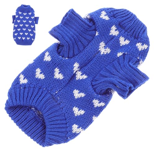 HIAKDOFT Hundepullover Kleine Hunde Xs Gestrickt Warmes Welpenkostüm mit Herzmuster Weicher Hautfreundlicher Pullover für Haustiere Maschinenwaschbar Modische Winterkleidung HIAKDOFT Hundepullover Kleine Hunde Xs Gestrickt Warmes Welpenkostüm mit Herzmuster Weicher Hautfreundlicher Pullover für Haustiere Maschinenwaschbar Modische Winterkleidung von HIAKDOFT