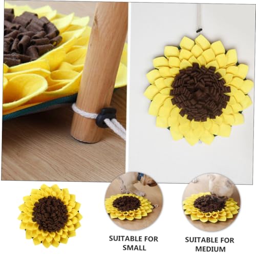 HIAKDOFT Hundeschnüffelmatte Sonnenblumenmuster Robustes Futtertrainingspad Langsames Fressen Fördert Nasenarbeit und Beschäftigung Geeignet für Kleine bis Große Hunde rutschfest und von HIAKDOFT