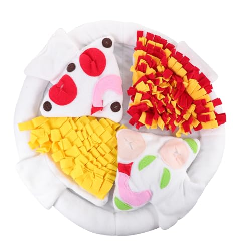HIAKDOFT Hundespielmatte Pizzaform rutschfest Langlebig für Langsames Füttern und Schnüffeltraining Kreatives Futterkissen für Hunde Sicher und Robust mit Attraktivem Design von HIAKDOFT