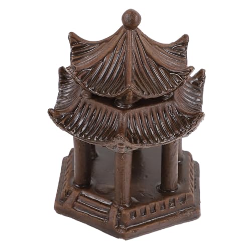 HIAKDOFT Keramik Aquarium Pavillon Ornament Doppelstöckig Hexagonal Landschaftsdekoration Fisch Tank Verschönerung Aquarium Deko Zubehör von HIAKDOFT