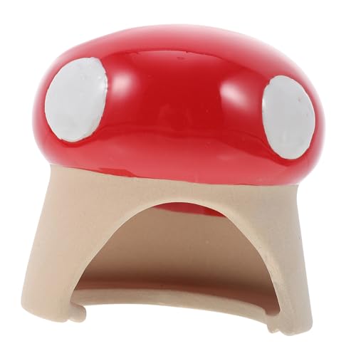 HIAKDOFT Keramik Hamsterhaus Rot Pilzförmiges Versteck Haustier Nest mit offener Unterseite Zwerghamster Hideout Robust und Leicht zu Reinigen für Kleine Kleintiere HIAKDOFT Keramik Hamsterhaus Rot Pilzförmiges Versteck Haustier Nest mit offener Unterseite Zwerghamster Hideout Robust und Leicht zu Reinigen für Kleine Kleintiere von HIAKDOFT