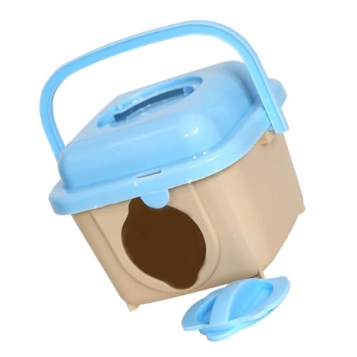 HIAKDOFT Kleiner Hamsterkäfig Tragbarer Hamster Transportbox Haustierkäfig mit Drehbarer Tür Sicherer Kleintierkäfig für Mäuse Frettchen und Kleine Tiere Reisebox für Zufällige Farbe von HIAKDOFT