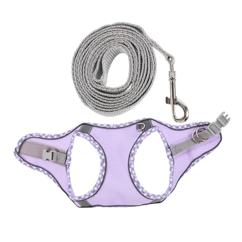 HIAKDOFT Kleines Hundegeschirr Set XXS mit Verstellbarem Brust und Halsgurt Atmungsaktives Hundeweste Design für Bequemen Spaziergang Leichtes Zuggeschirr mit Leine für Kleine Hunde und von HIAKDOFT