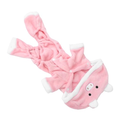 HIAKDOFT Kleines Schwein Haustierkostüm Warmes Korallenfleece Hoodie Festliche Hundemantel für Halloween und Weihnachten Hautfreundliches Material Niedliches Cosplay für Welpen und Katzen von HIAKDOFT