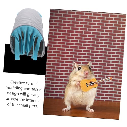 HIAKDOFT Kleintier Tunnel Versteck Haustiernest Hamster Lustiger Schlafplatz für Kleine Tiere Meerschweinchen Kaninchen Chinchilla Geeignet Blau von HIAKDOFT