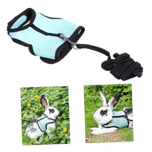 HIAKDOFT Kleintiergeschirr mit Zugseil für Kaninchen Blaues Weste Design Stabiles Langlebig und Sicher Geeignet für Kleine Haustiere und Outdoor spaziergänge von HIAKDOFT