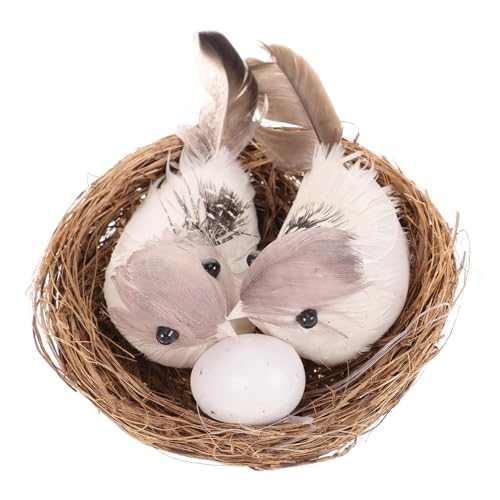 HIAKDOFT Künstliches Vogelnest mit Federn Langlebiges Simulation Nest Detailgetreue Vögel und Eier Natürliche Garten und Desktop Dekoration für Frühlings und Osterarrangements HIAKDOFT Künstliches Vogelnest mit Federn Langlebiges Simulation Nest Detailgetreue Vögel und Eier Natürliche Garten und Desktop Dekoration für Frühlings und Osterarrangements von HIAKDOFT