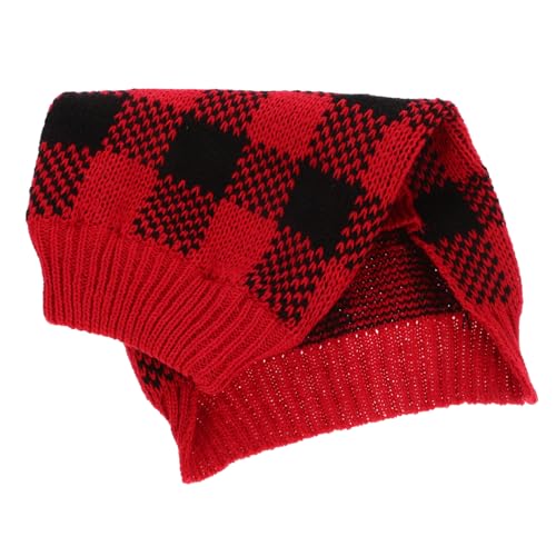 HIAKDOFT Kuscheliger Gestrickter Hundepullover mit Hochkragen für Kleine und Mittelgroße Hunde Warmes Elastisches Haustierkleid in Rot Kariert Komfortable und Langlebige Haustierkleidung HIAKDOFT Kuscheliger Gestrickter Hundepullover mit Hochkragen für Kleine und Mittelgroße Hunde Warmes Elastisches Haustierkleid in Rot Kariert Komfortable und Langlebige Haustierkleidung von HIAKDOFT