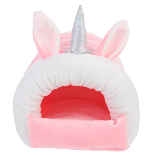HIAKDOFT Kuscheliges Hamster Nest aus Langlebigem Material Warmes Kleintier höhlenbett in Einhorn Form Komfortables Meerschweinchen Versteck für Gemütlichen Schlaf und Schutz vor Kälte für HIAKDOFT Kuscheliges Hamster Nest aus Langlebigem Material Warmes Kleintier höhlenbett in Einhorn Form Komfortables Meerschweinchen Versteck für Gemütlichen Schlaf und Schutz vor Kälte für von HIAKDOFT