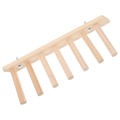 HIAKDOFT Mehrschichtige Vogel Leiter aus Massivem Holz Stabile Sitzstange für Papageien und Wellensittiche Klettergerüst für Vogelkäfig Komfortable Barsch Spielplatz für Nymphensittiche von HIAKDOFT