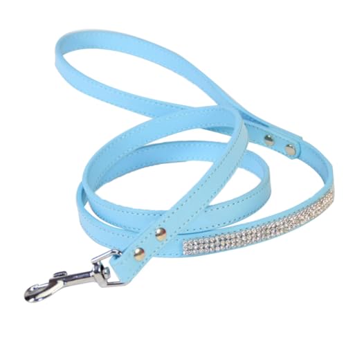 HIAKDOFT PU Kunstleder Hundeleine mit Funkelnden Strasssteinen Flexible und Bequeme Leine für Kleine Hunde Geeignet für Tägliches Gassigehen Joggen Camping und Outdoor Aktivitäten Farbige von HIAKDOFT