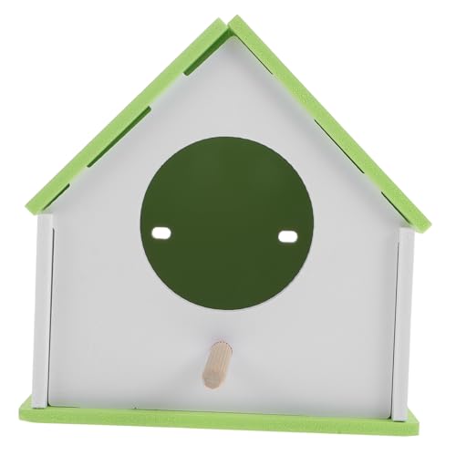HIAKDOFT Pet Bird House Mittelgroß Grün Wetterfestes Vogelhaus zum Aufhängen und Aufstellen Robustes Nistkasten mit Abnehmbarem Design Dekorative Futterstation für Sittiche und von HIAKDOFT